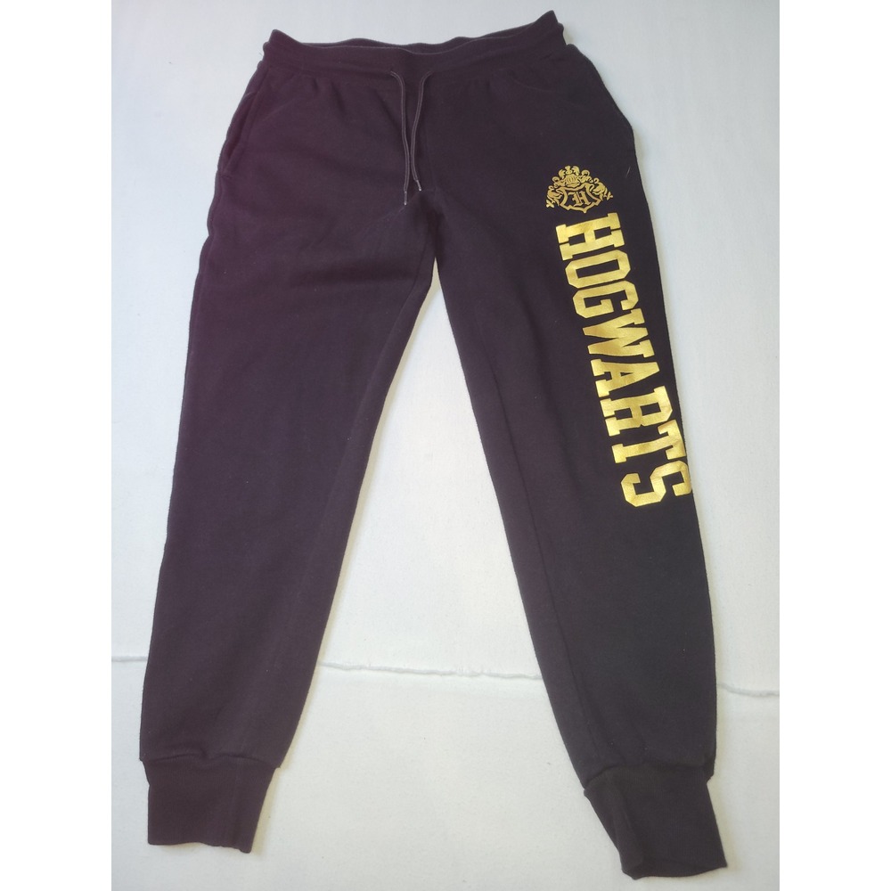 Harry Potter Hogwarts Black Gold Jogger Sweatpants Small Wizarding World 2809